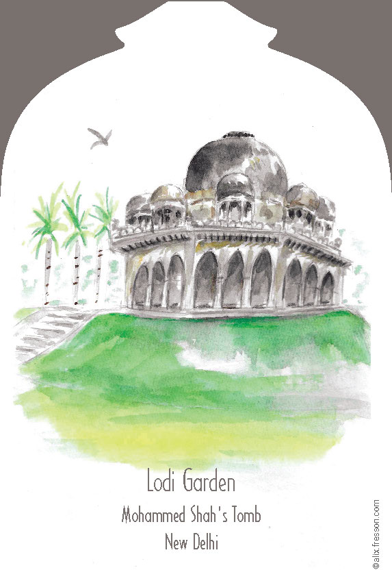 Postcard Lodhi Garden, Mohammed Shah's Tomb - New Delhi