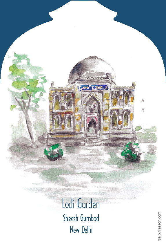 Postcard Lodi Garden Sheesh Gumbad, New Delhi