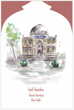 Postcard Lodi Garden Sheesh Gumbad