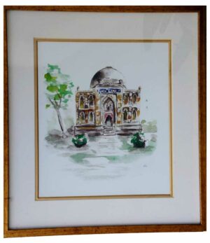 Framed illustration Lodi Garden - Sheesh Gumbad