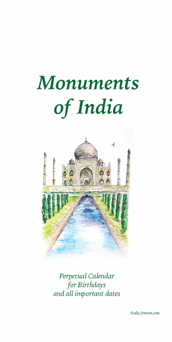 Perpetual (Birthday) Calendar "Monuments of India"