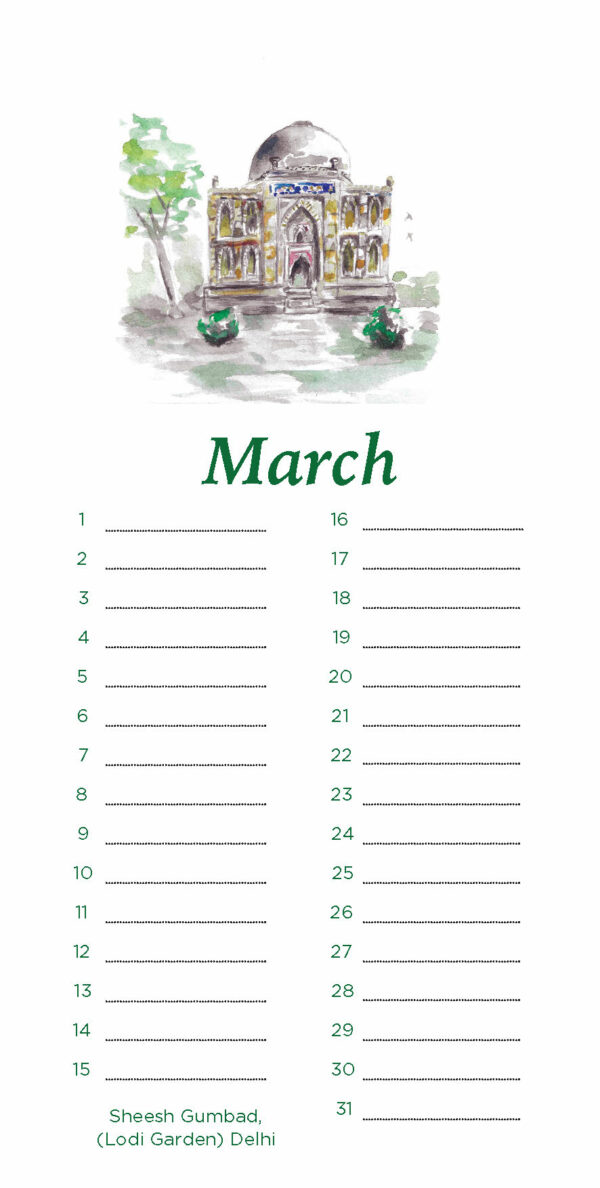 Perpetual (Birthday) Calendar "Monuments of India" - Image 12