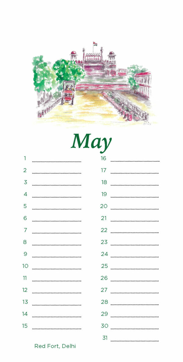 Perpetual (Birthday) Calendar "Monuments of India" - Image 10