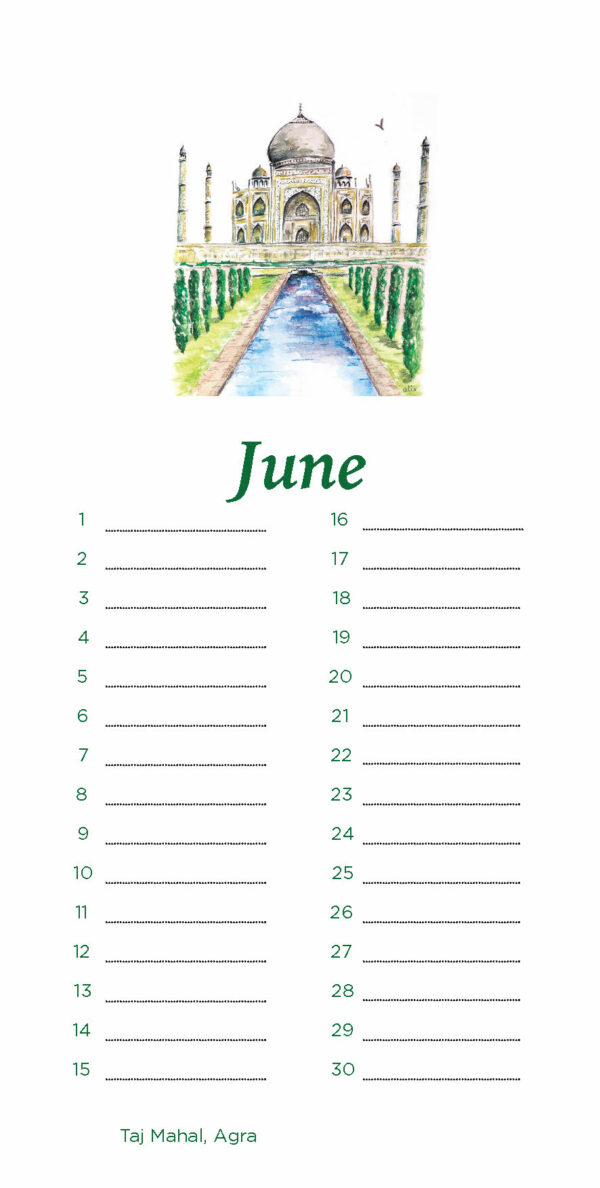 Perpetual (Birthday) Calendar "Monuments of India" - Image 9