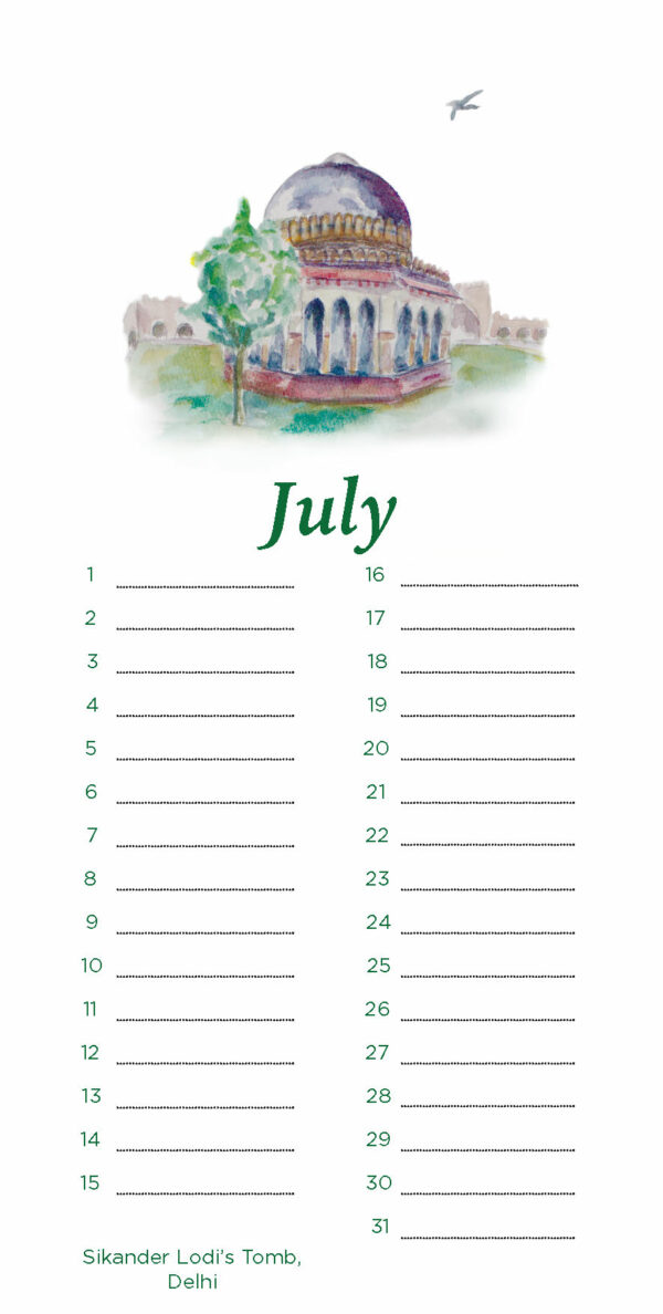 Perpetual (Birthday) Calendar "Monuments of India" - Image 8