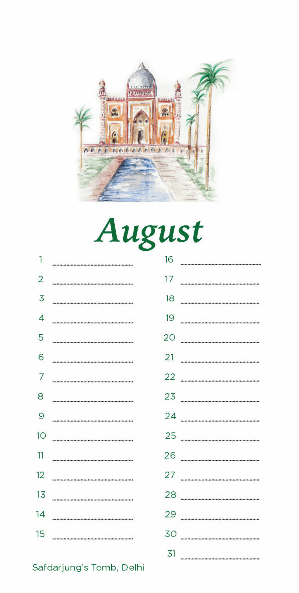 Perpetual (Birthday) Calendar "Monuments of India" - Image 7