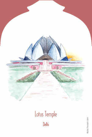 Postcard Lotus Temple - Delhi