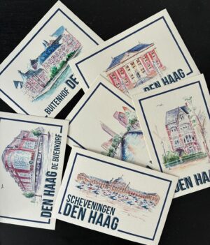 6 postcards of the Hague by Alix Fresson