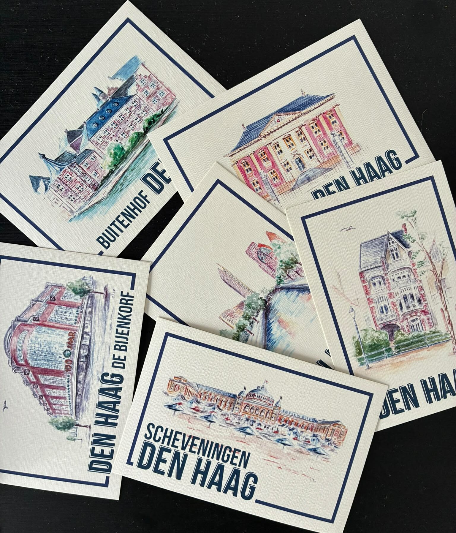 6 postcards of the Hague by Alix Fresson